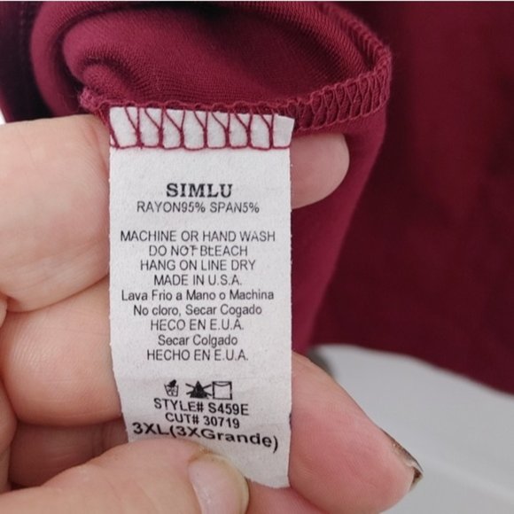 Burgundy 3x skirt plus size cotton A line heavy knit - Picture 4 of 4